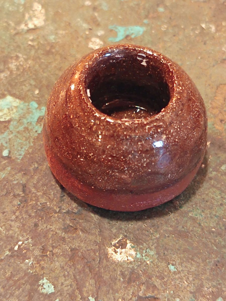 Bougeoir céramique brun