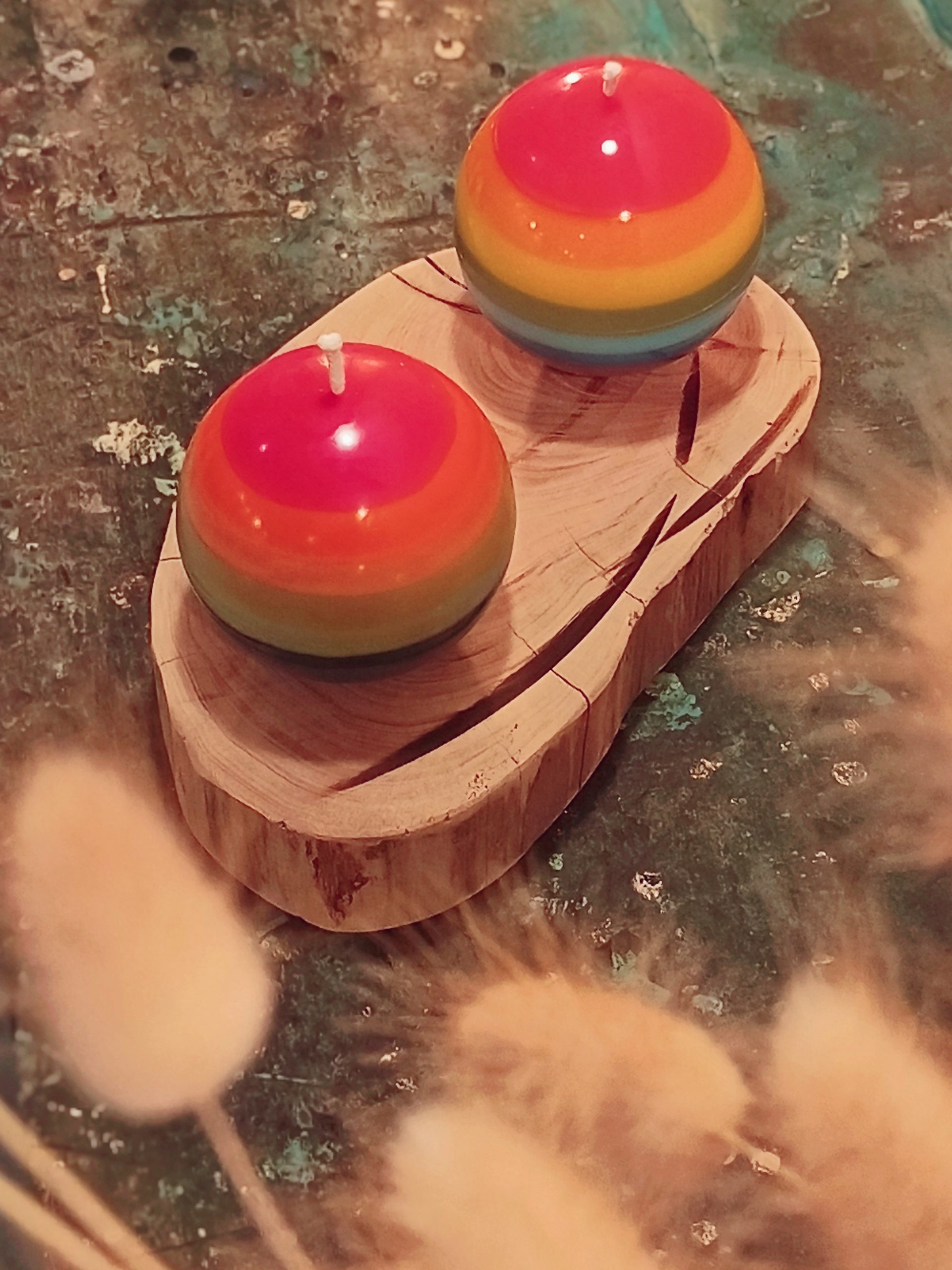 Bougie Ronde Arc-en-ciel 2 Bougie Ronde Arc-en-ciel – Image 2